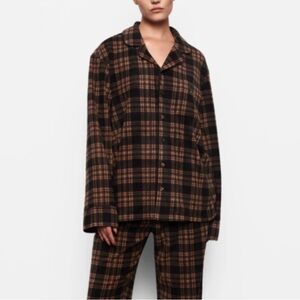 Skims Plaid Flannel Pajama Top